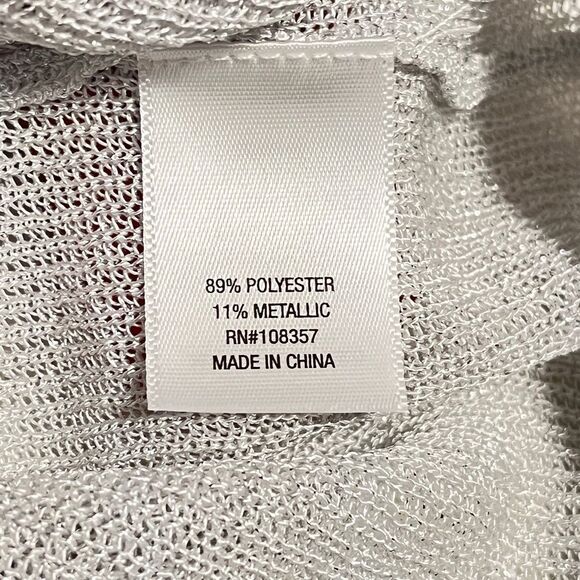 NWT Lightweight Silver Metallic Sweater Sz M - Picture 6 of 8